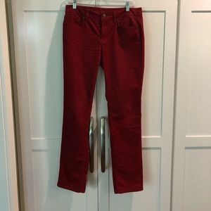 Ruby Red Modern Straight Leg Corduroy Pants